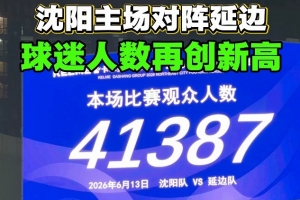 东北超第2轮沈阳主场对延边，铁西体育场现场观众41387人再创新高